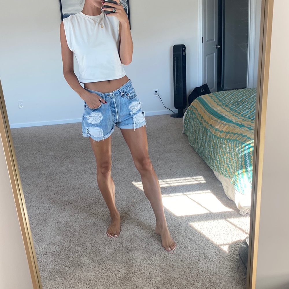 Destroyed Boyfriend Levi Shorts